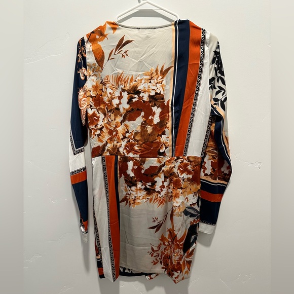 FASHION NOVA Multi Color Rust Satin Dress NWT Size XL - Picture 2 of 3